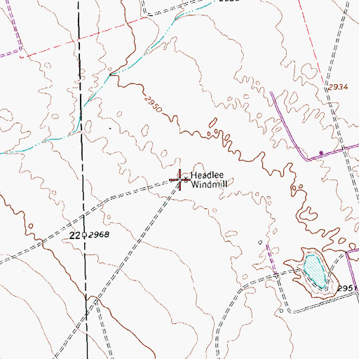 Topographic Map of Headlee Windmill, TX