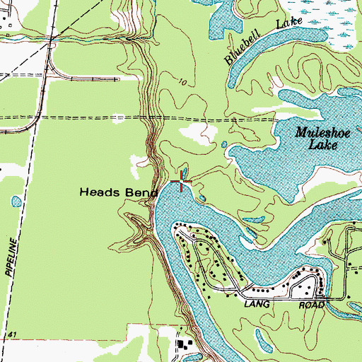 Topographic Map of Heads Bend, TX