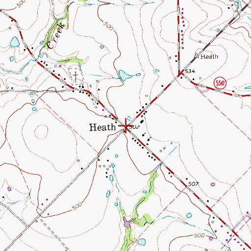 Topographic Map of Heath, TX