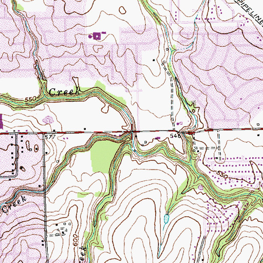 Topographic Map of Heath Creek, TX