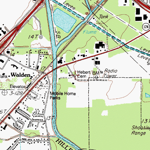 Topographic Map of Hebert Cemetery, TX