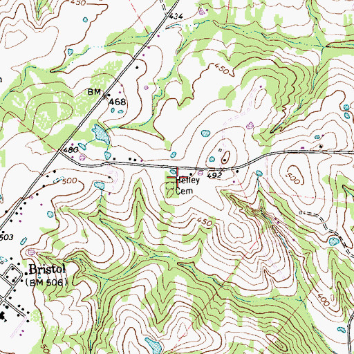 Topographic Map of Hefley Cemetery, TX