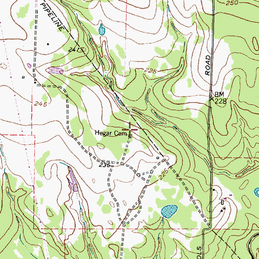 Topographic Map of Hegar Cemetery, TX