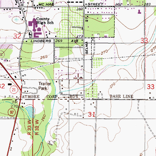 Topographic Map of Briar Lake Estates, AL