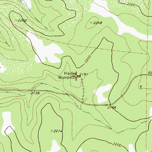 Topographic Map of Heifer Windmill, TX