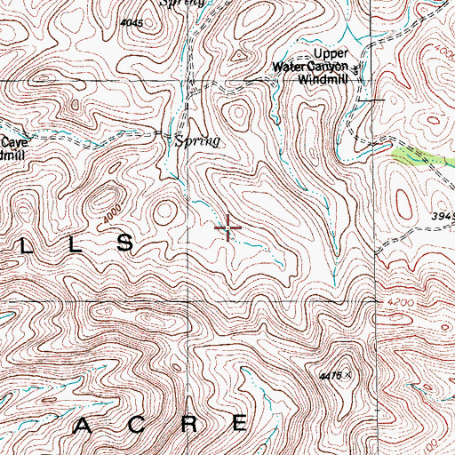 Topographic Map of Hells Half Acre, TX