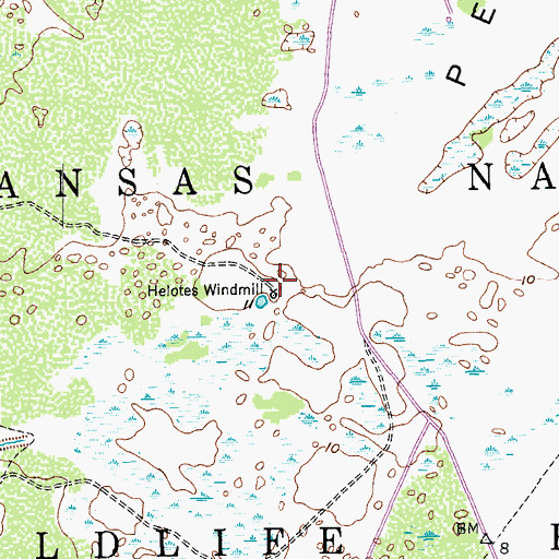 Topographic Map of Helotes Windmill, TX