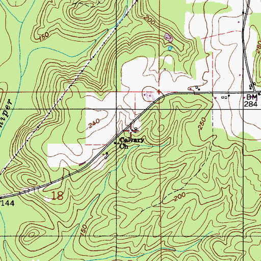 Topographic Map of Calvary Cemetery, AL