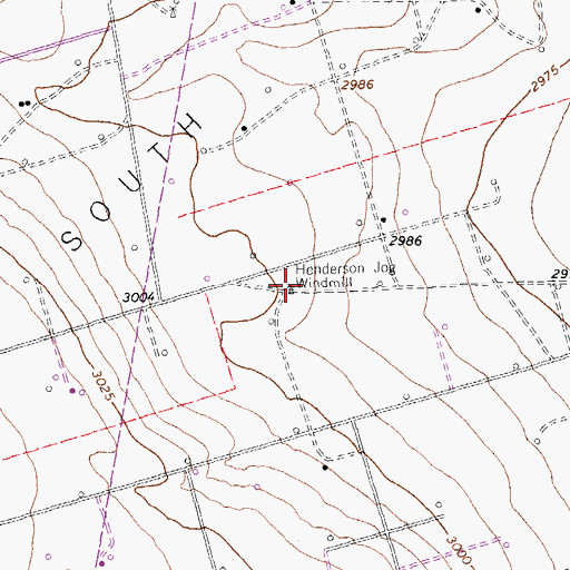 Topographic Map of Henderson Jog Windmill, TX