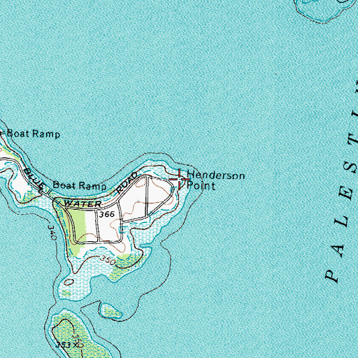 Topographic Map of Henderson Point, TX