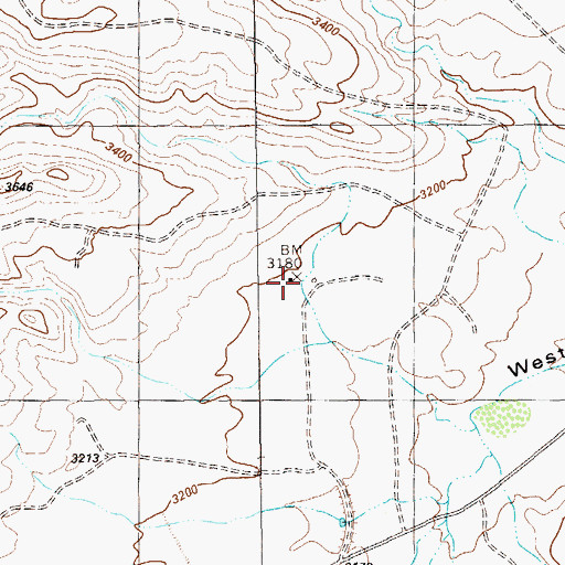 Topographic Map of Henderson Ranch, TX