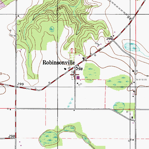 Topographic Map of Canoe Cemetery, AL