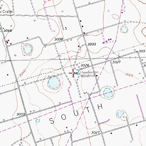 Topographic Map of Henderson Windmill, TX