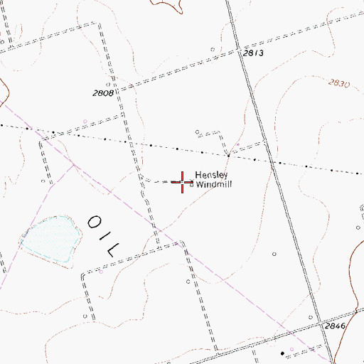 Topographic Map of Hensley Windmill, TX