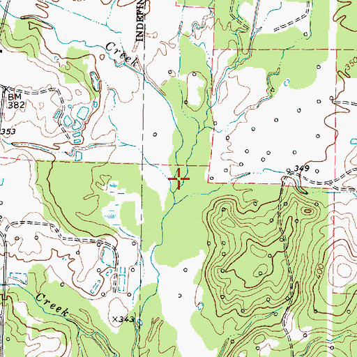 Topographic Map of Henson Creek, TX