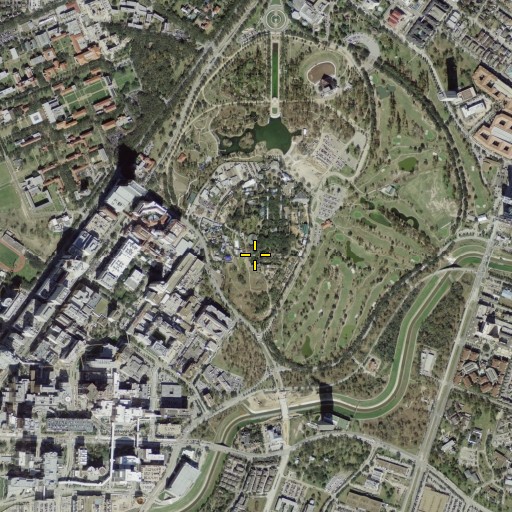Aerial/Satellite Image of Hermann Park, TX