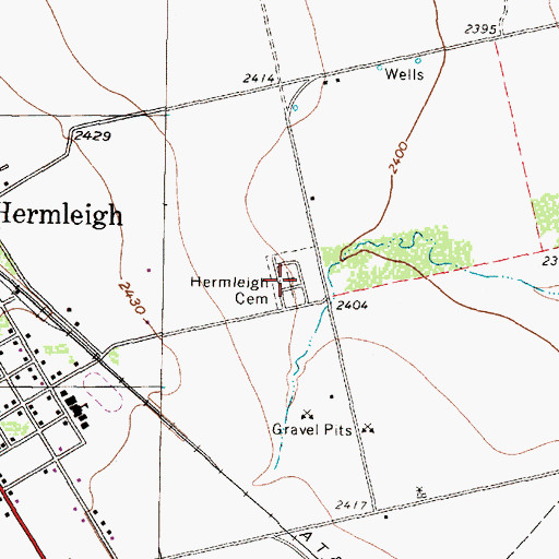 Topographic Map of Hermleigh Cemetery, TX