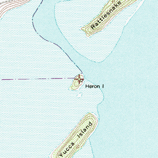 Topographic Map of Heron Island, TX