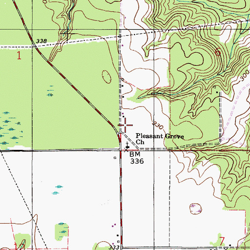 Topographic Map of Concord School (historical), AL