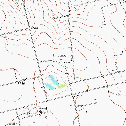 Topographic Map of Hi Lonesome Windmill, TX