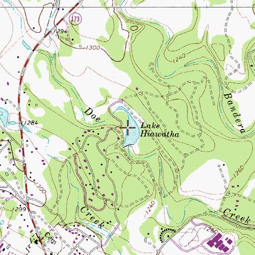 Topographic Map of Lake Hiawatha, TX