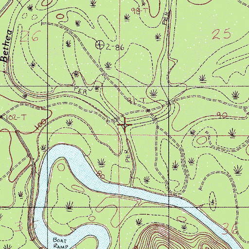 Topographic Map of Crossway Creek, AL