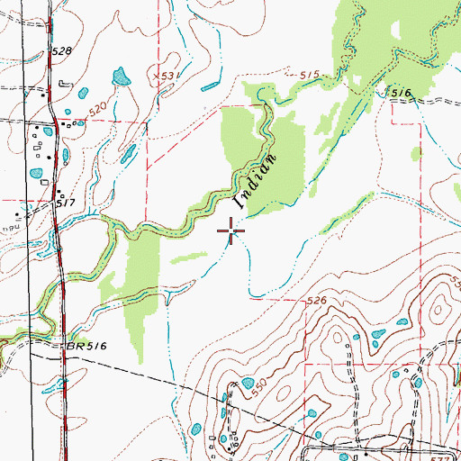 Topographic Map of Hickory Creek, TX