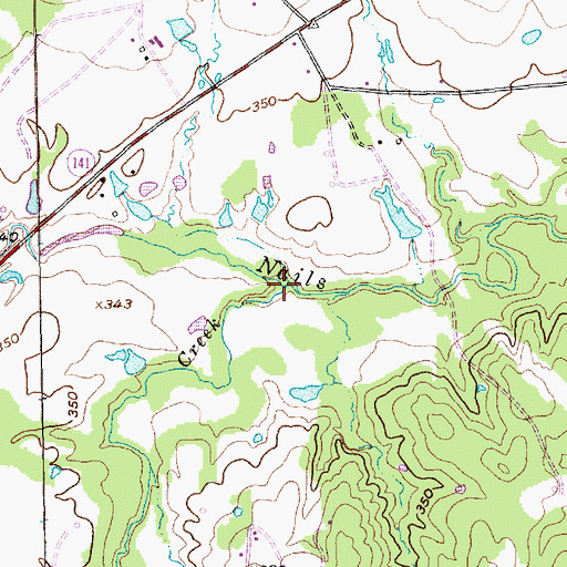 Topographic Map of Hickory Creek, TX