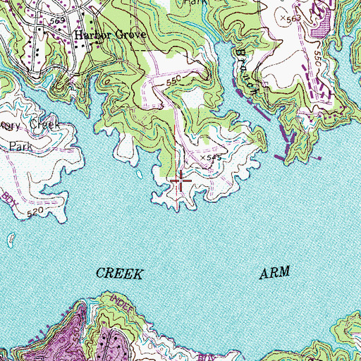 Topographic Map of Hickory Creek Park, TX