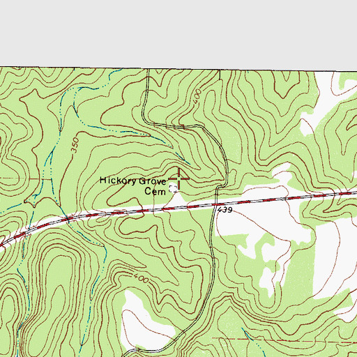 Topographic Map of Hickory Grove Cemetery, TX