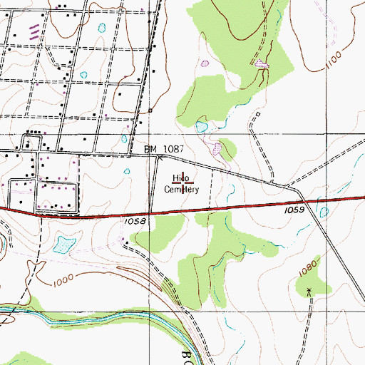 Topographic Map of Hico Cemetery, TX