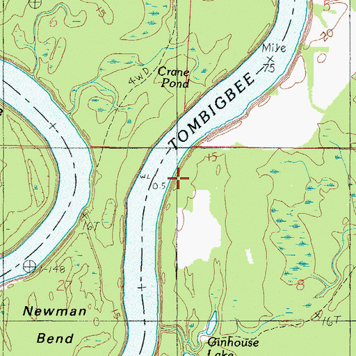 Topographic Map of Batchelors Landing, AL