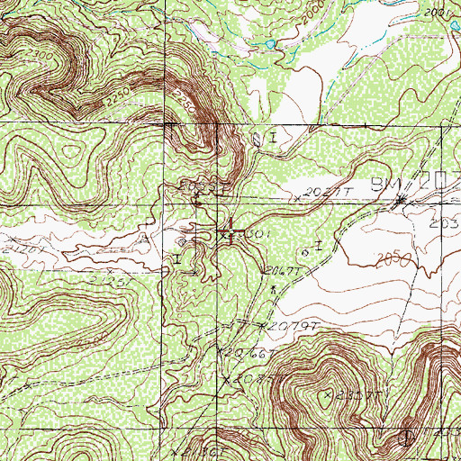 Topographic Map of Hidden Spring, TX