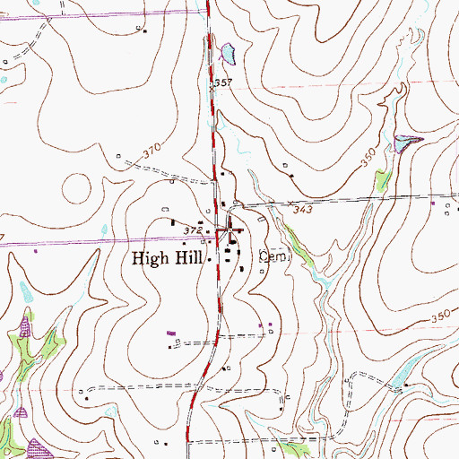 Topographic Map of High Hill, TX
