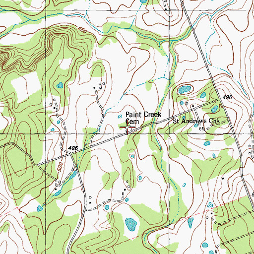 Topographic Map of High Hill Cemetery, TX