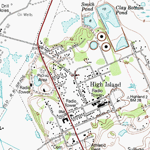 Topographic Map of High Island, TX