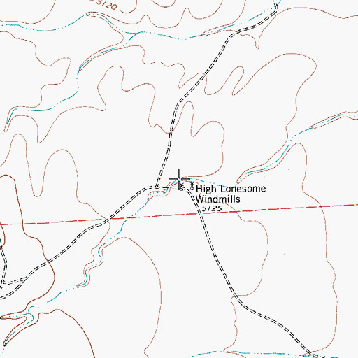 Topographic Map of High Lonesome Windmill, TX