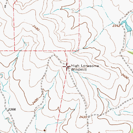 Topographic Map of High Lonesome Windmill, TX