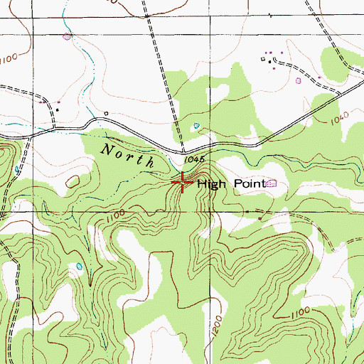 Topographic Map of High Point, TX