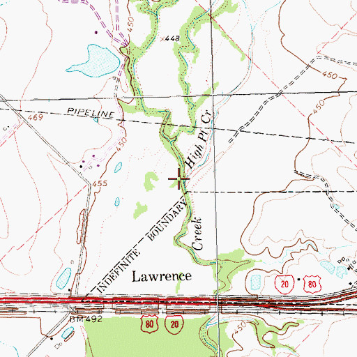 Topographic Map of High Point Creek, TX