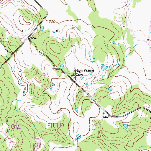 Topographic Map of High Prairie Cemetery, TX