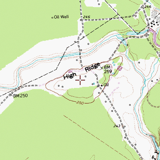 Topographic Map of High Ridge, TX