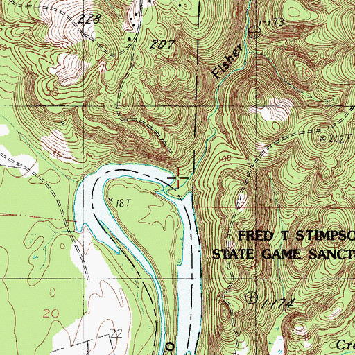 Topographic Map of Carneys Landing (historical), AL