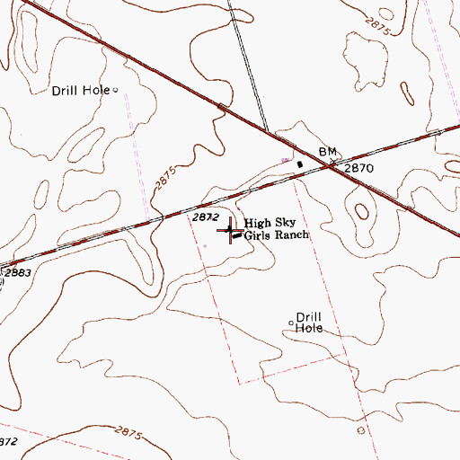 Topographic Map of High Sky Girls Ranch, TX