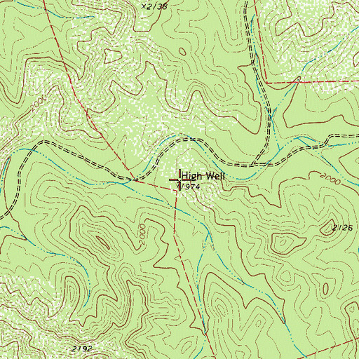 Topographic Map of High Well, TX