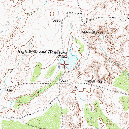 Topographic Map of High Wide and Handsome Tank, TX