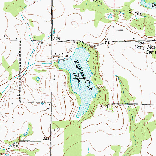 Topographic Map of Highland Club Lake, TX