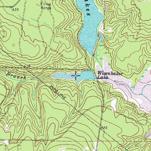 Topographic Map of Highland Pond Branch, TX