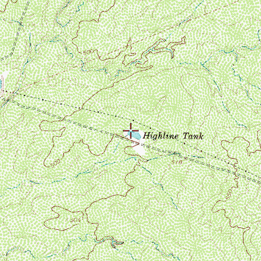 Topographic Map of Highline Tank, TX