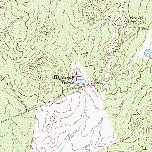 Topographic Map of Highline Tank, TX